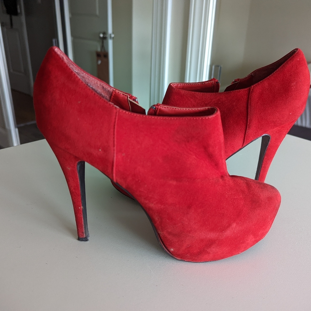 Red Zip Up Booties